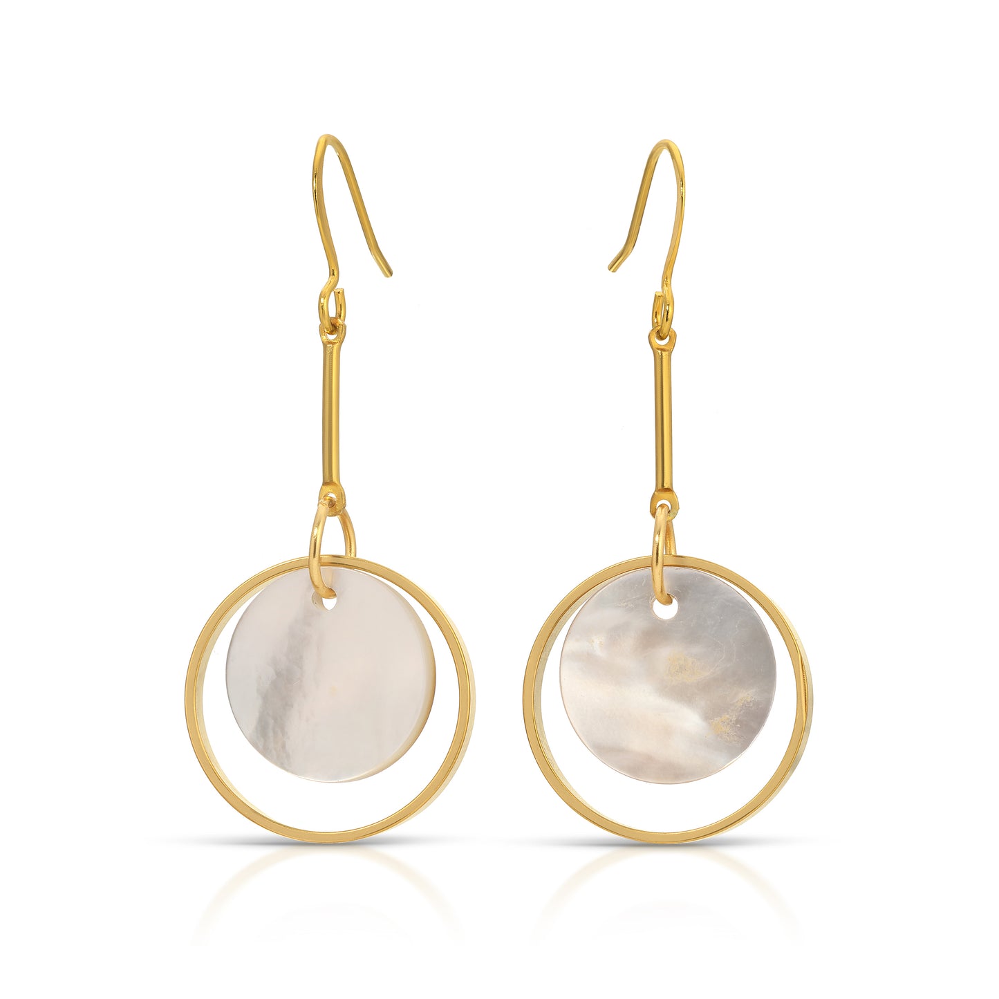ER-332 | Chella Shell Geometric Drop Shell Earrings