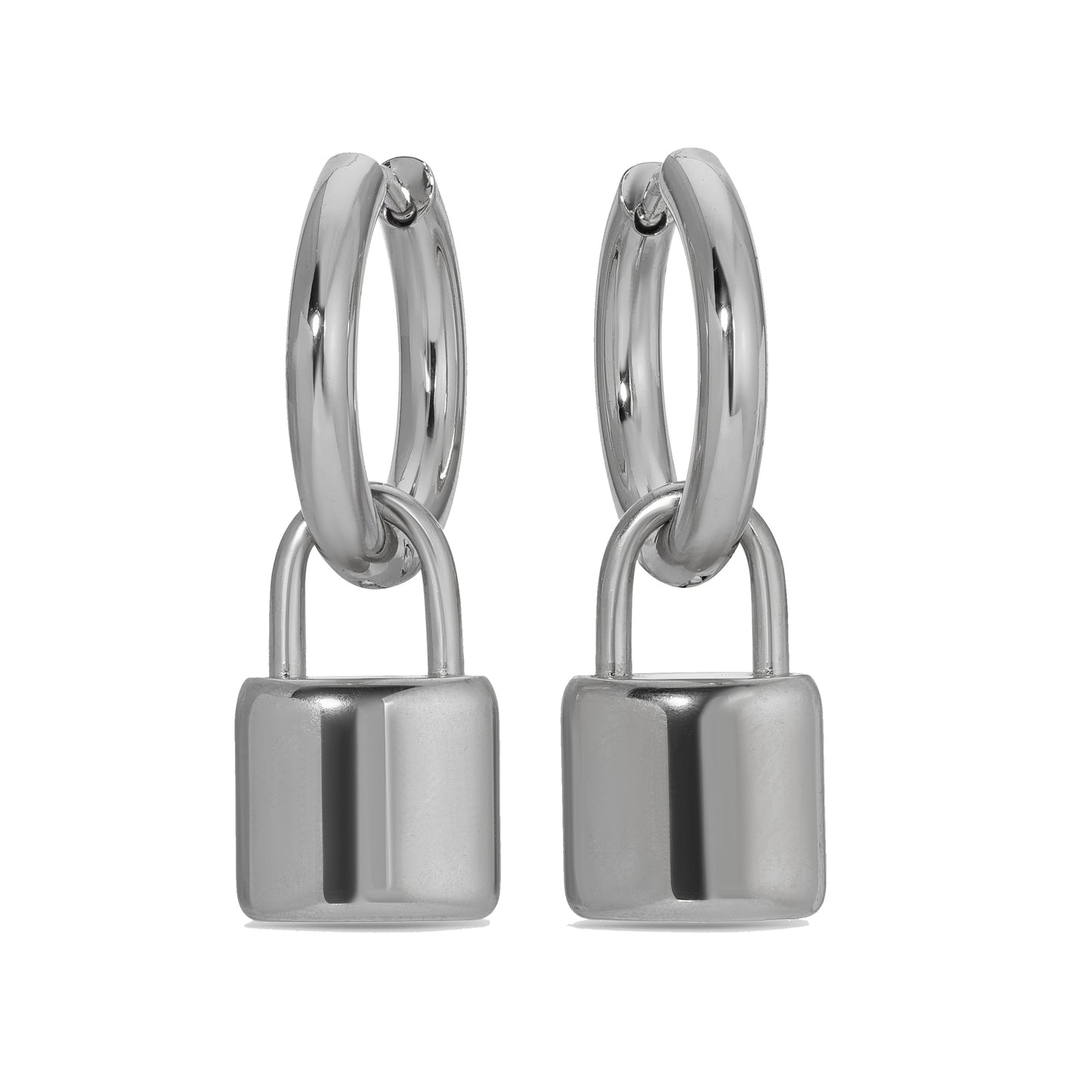 ER-472 | Padlock Chubby Hoop Earrings