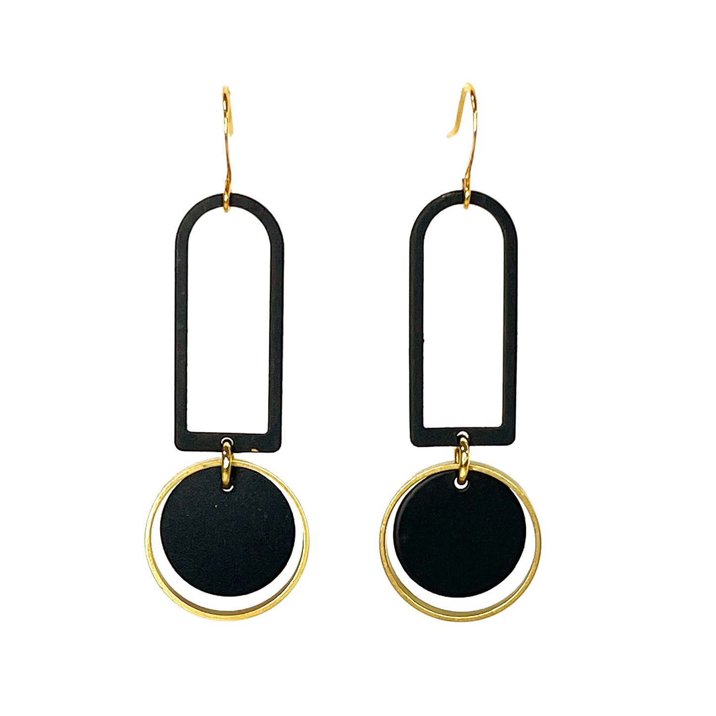 ER-602 | 2-tone Arch Geometric Earrings