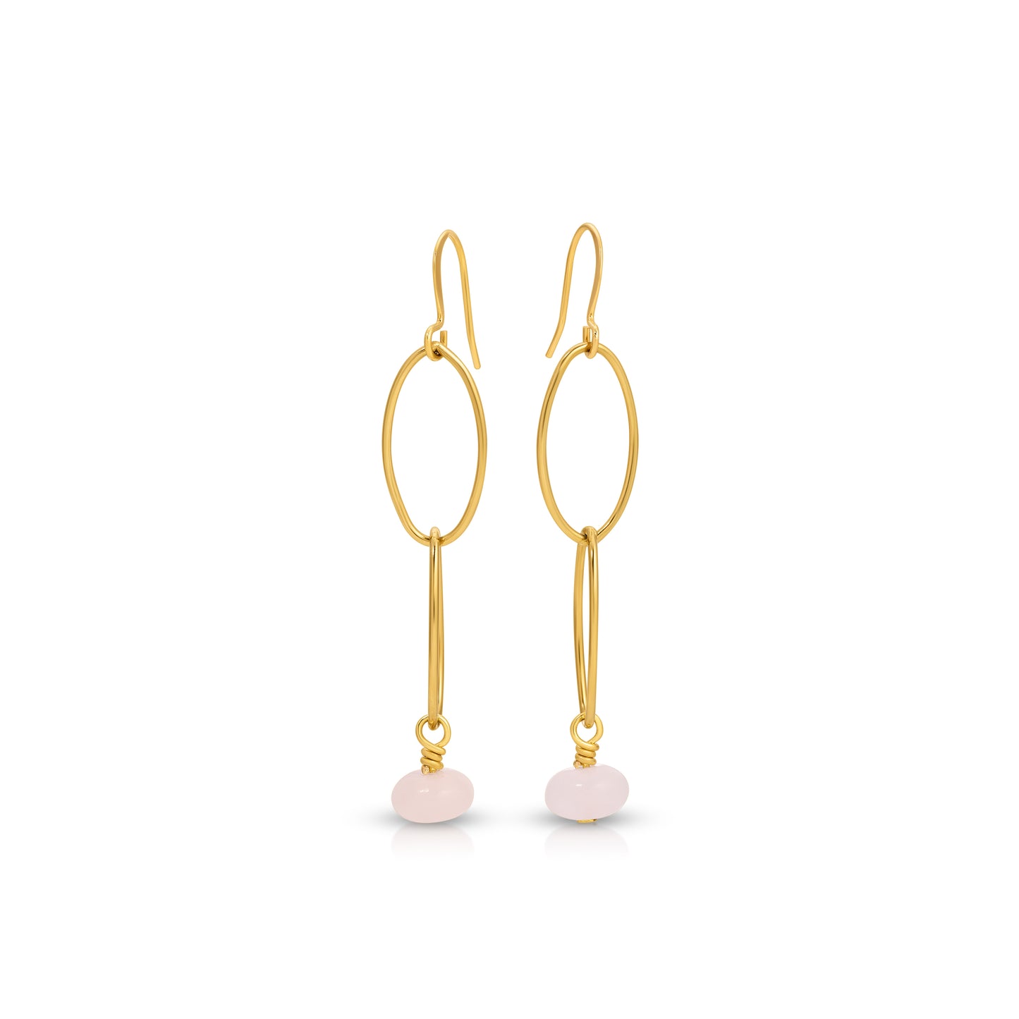 Pink Aventurine Link Dangle Earrings