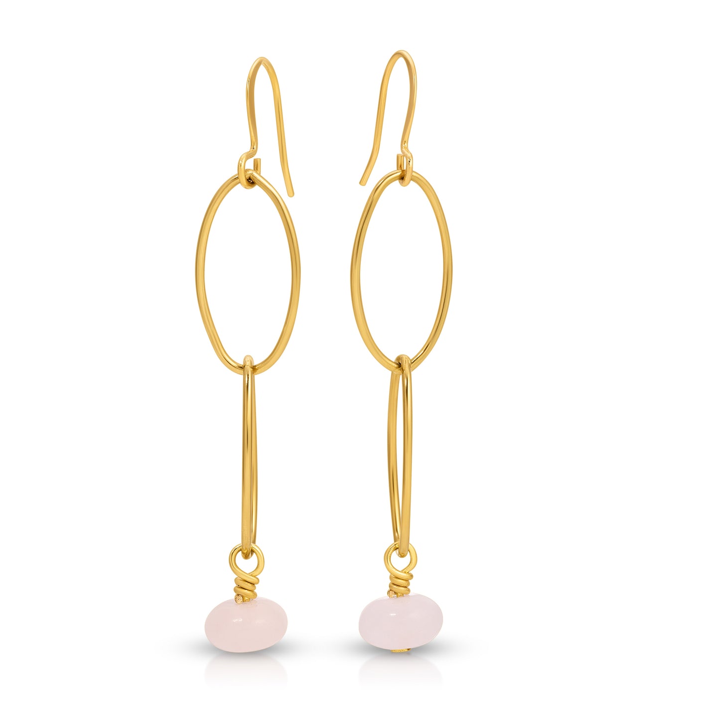 Pink Aventurine Link Dangle Earrings