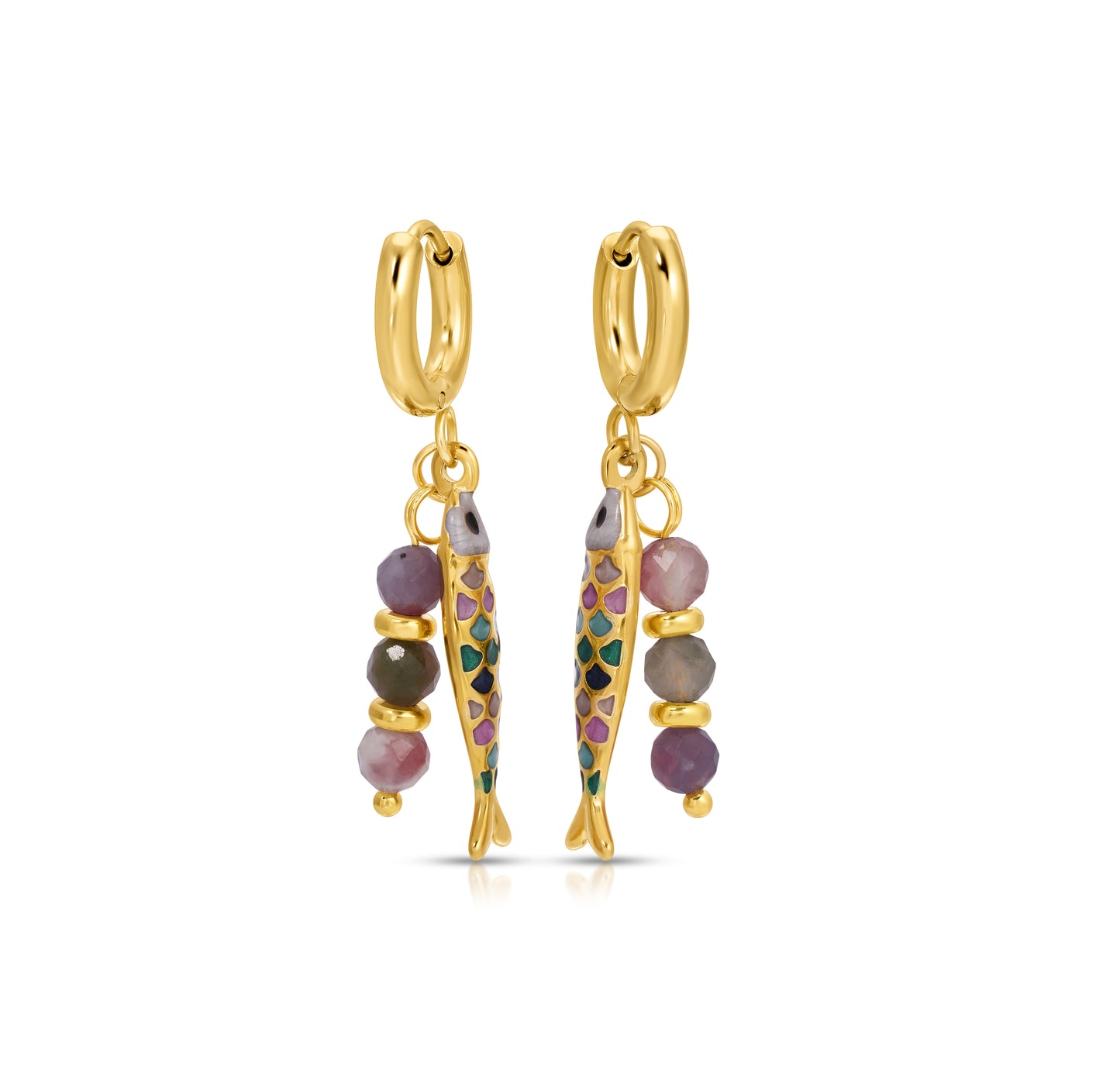 Multi Color Fish Earrings