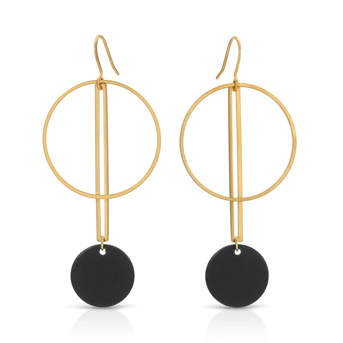 ER - 358 | Alo Brass 2 - Tone Geometric Earrings ships - Sunday Girl by Amy DiLamarraEarrings