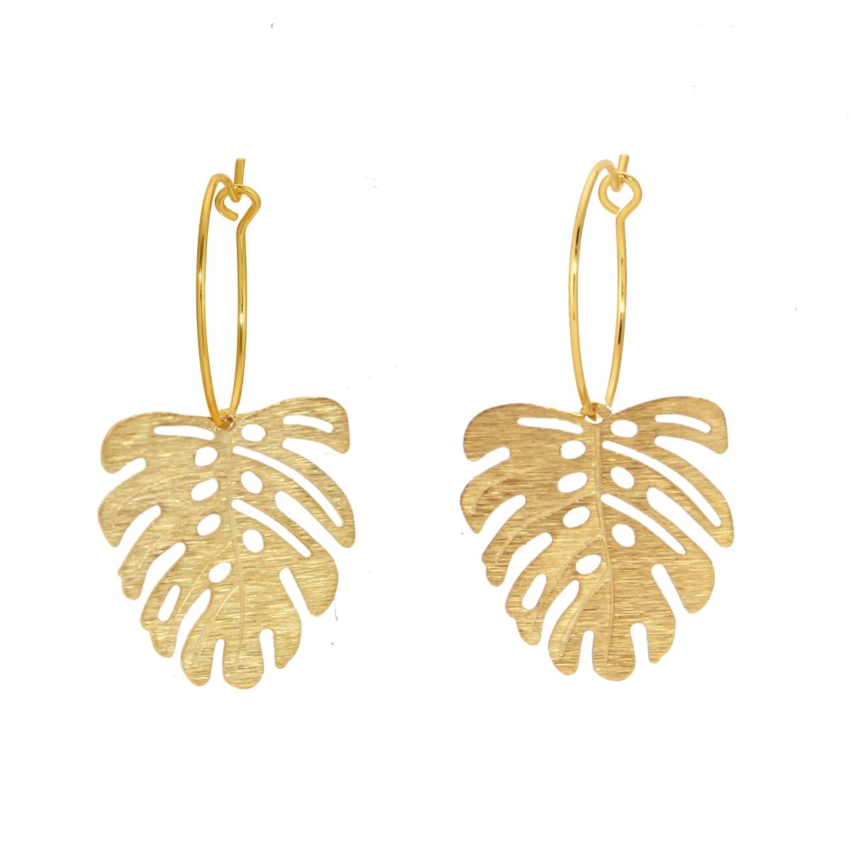ER - 406 |Monstera Hoop Earrings - Sunday Girl by Amy DiLamarraEarrings