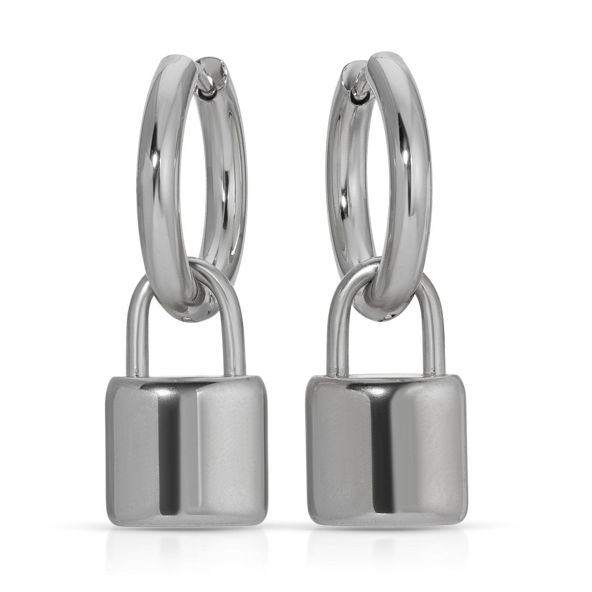 ER - 472 |Padlock Chubby Hoop Earrings - Sunday Girl by Amy DiLamarraEarrings