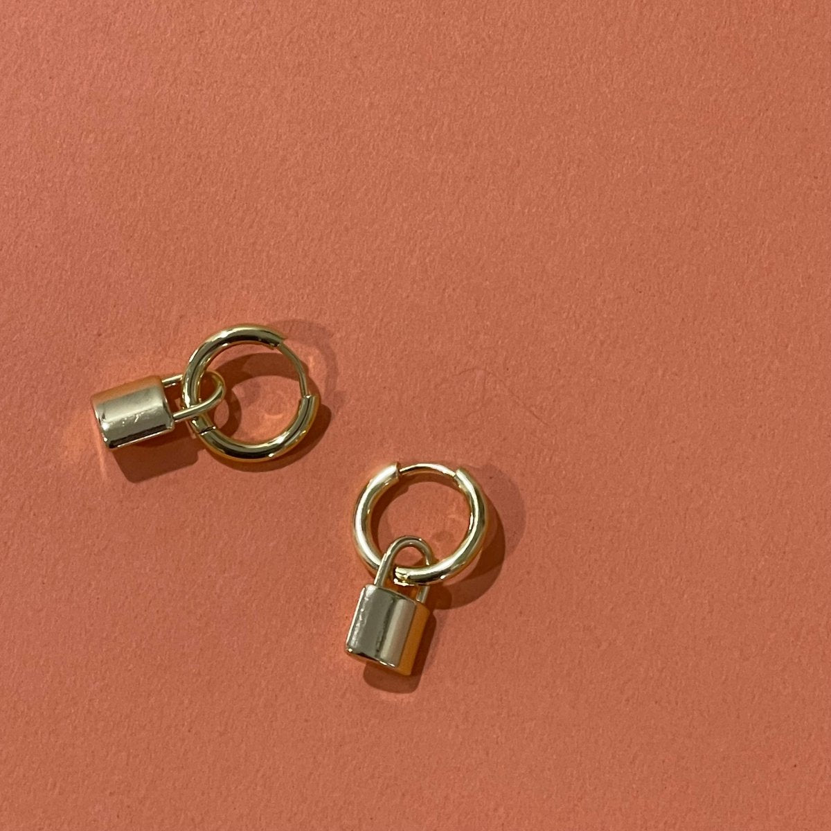 ER - 472 |Padlock Chubby Hoop Earrings - Sunday Girl by Amy DiLamarraEarrings