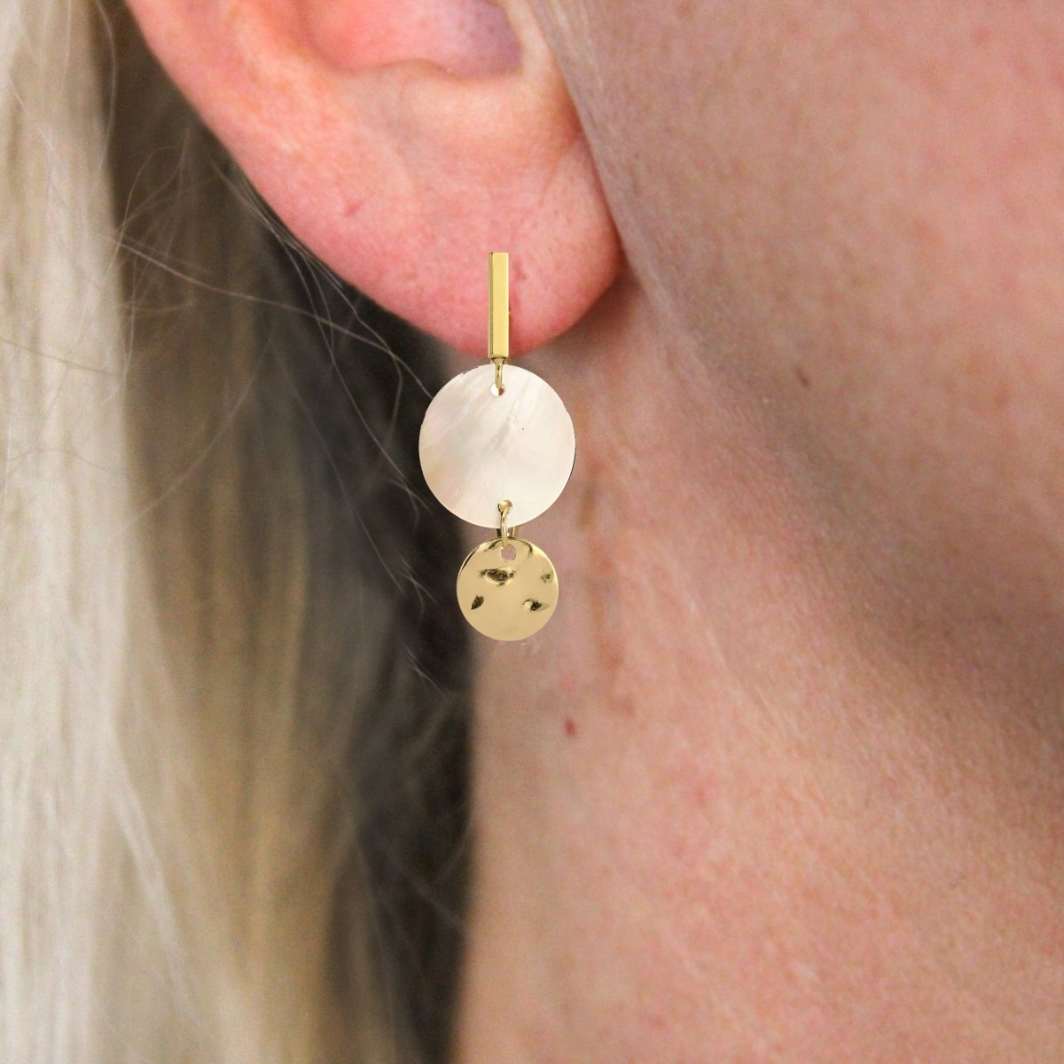 ER - 650 - W | Inez Minimal Shell Earrings - Sunday Girl by Amy DiLamarraEarrings