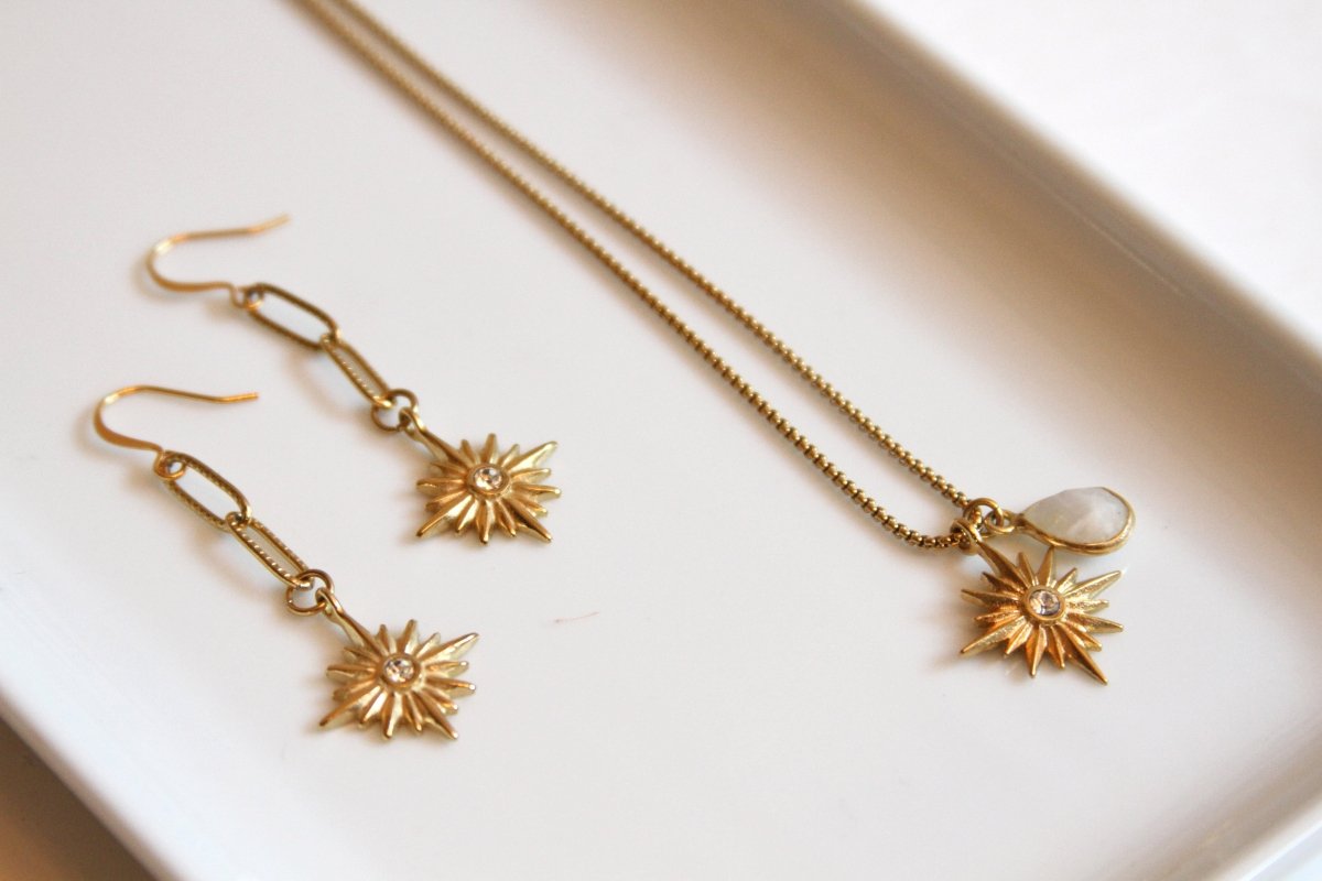 ER - 672 | Big Star Chain Dangle Earrings - Sunday Girl by Amy DiLamarraEarrings