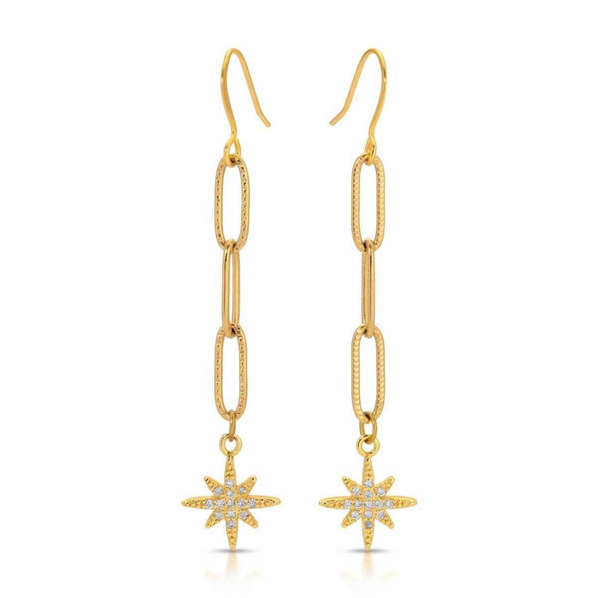 ER - 674 | Mini Pave Star Dangle Earrings - Sunday Girl by Amy DiLamarraEarrings