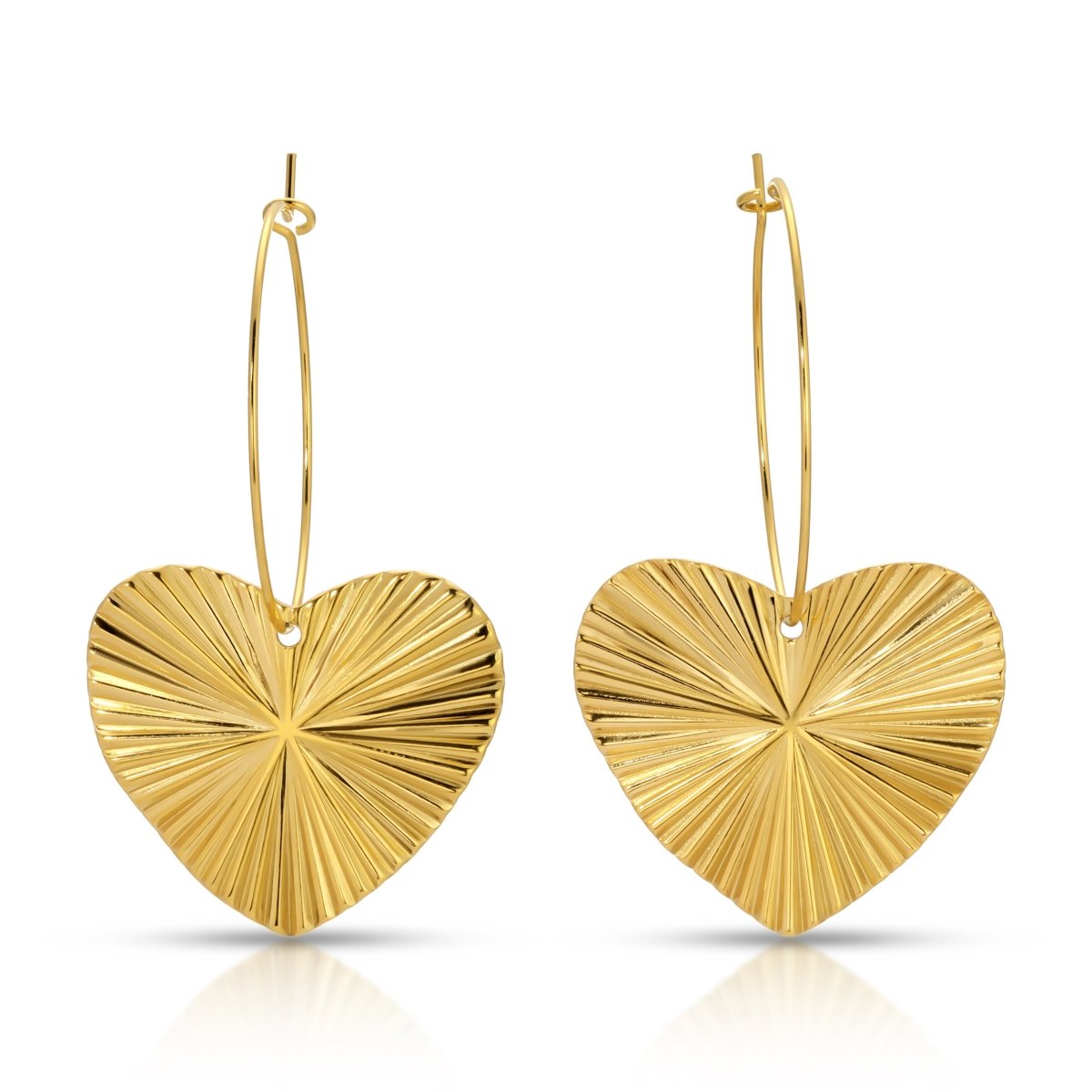 ER - 684 | Large Radiant Heart Hoop Earrings - Sunday Girl by Amy DiLamarraEarrings