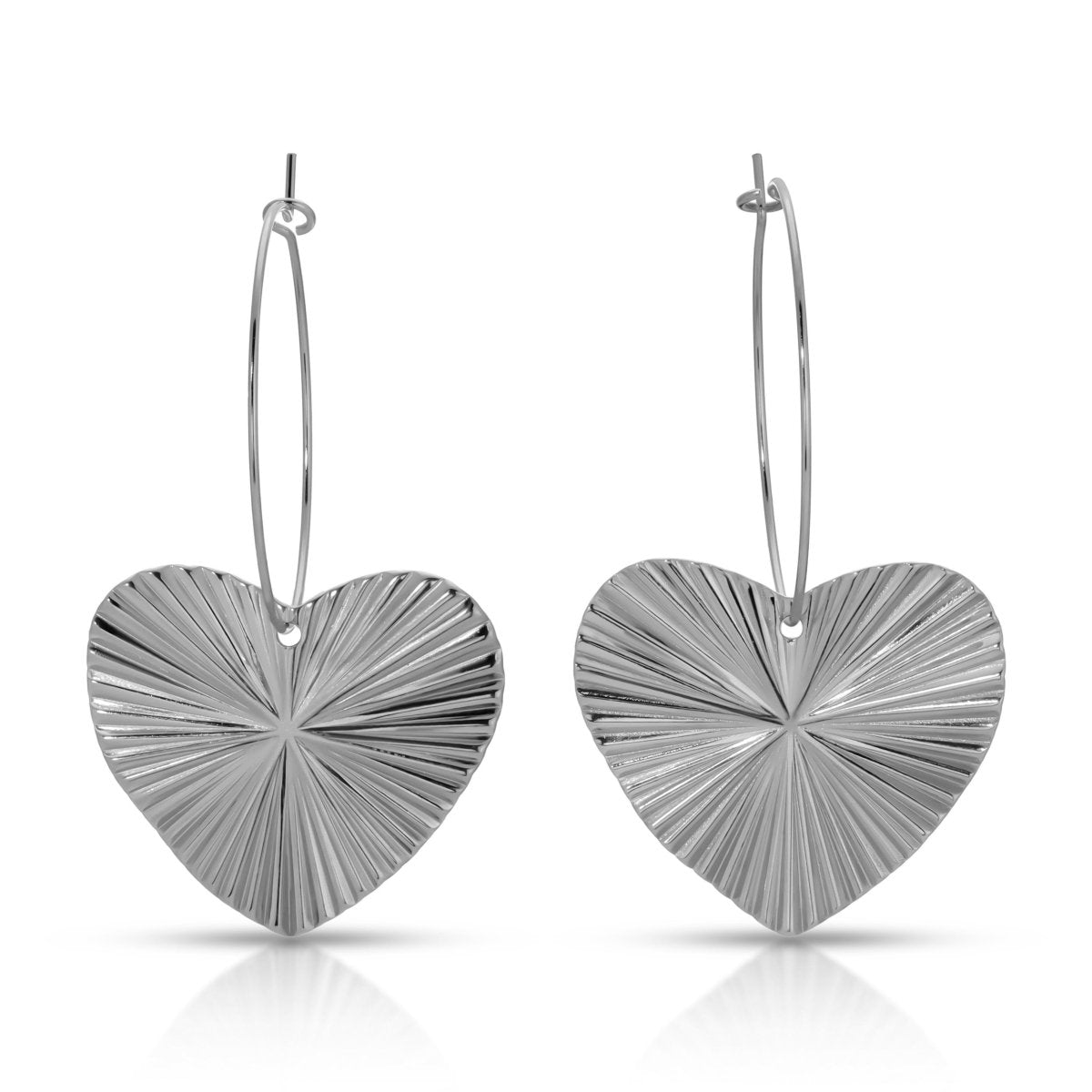 ER - 684 | Large Radiant Heart Hoop Earrings - Sunday Girl by Amy DiLamarraEarrings