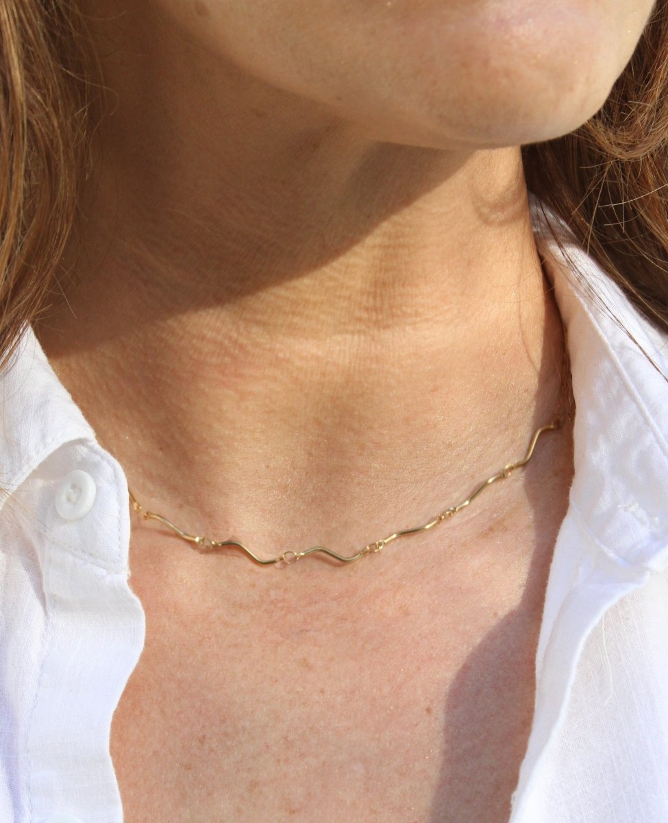 NK - 626 | Ribbon Chain twisted metal layering chain necklace - Sunday Girl by Amy DiLamarraNecklaces