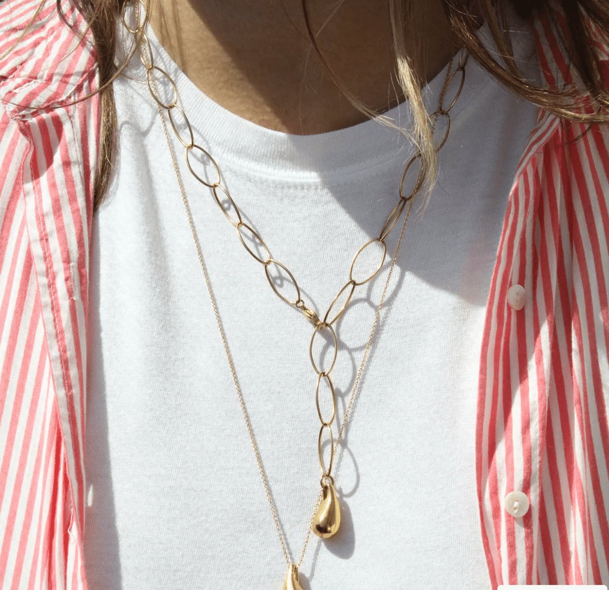 NK - 640 | Lg Dew Drop on Oval Link Chain - Sunday Girl by Amy DiLamarraNecklace