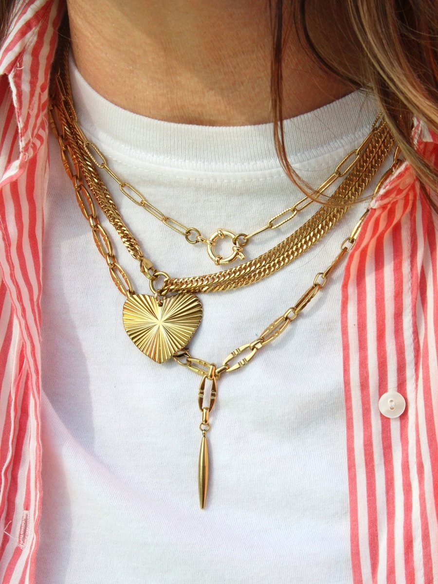 NK - 644 | Andrea Chunky Chain Point Necklace - Sunday Girl by Amy DiLamarraNecklaces