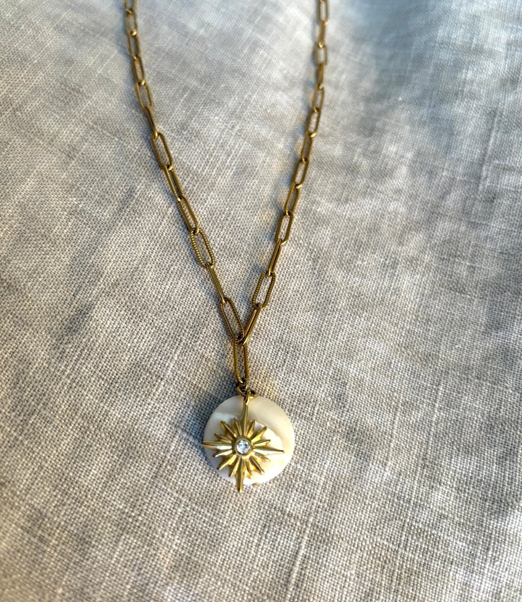 NK - 668 | Big Star & Moon Necklace - Sunday Girl by Amy DiLamarraNecklaces