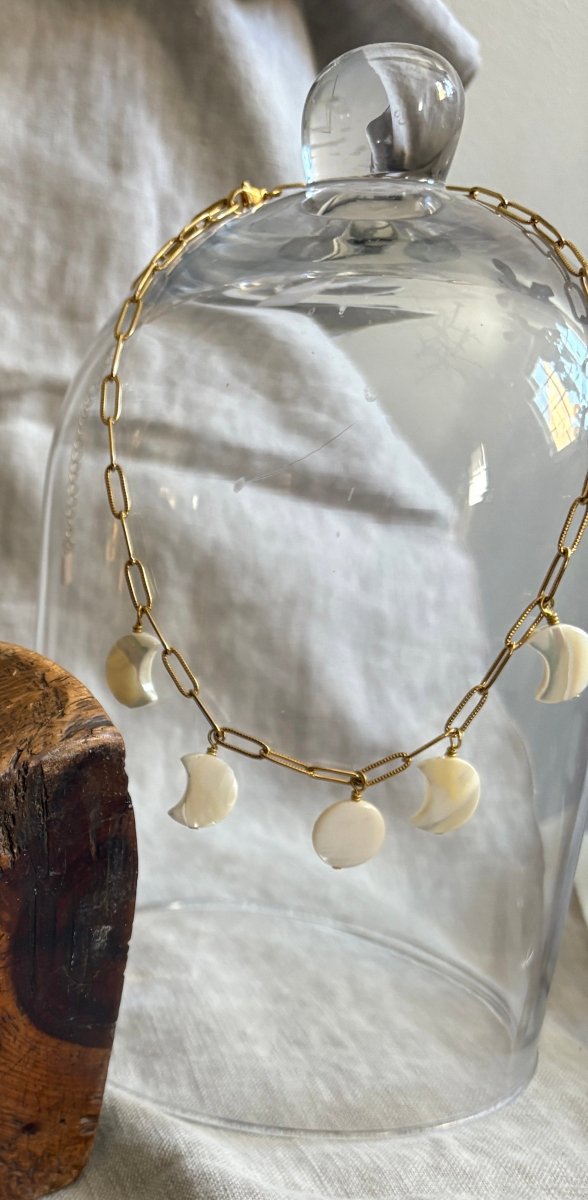 NK - 669 | Moon - phase Mother of Pearl Necklace - Sunday Girl by Amy DiLamarraNecklaces