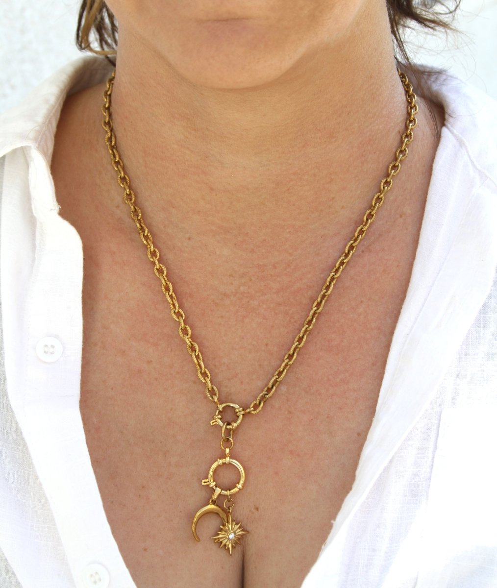 NK - 671 | Celestial Double Mariner Clasp Necklace - Sunday Girl by Amy DiLamarraNecklace