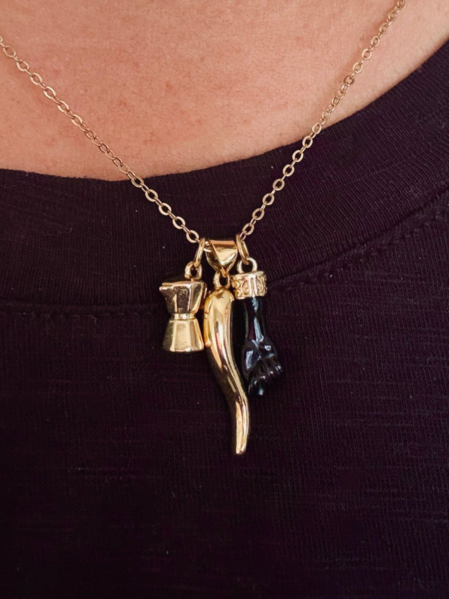 NK - 677 | Viva Italia Charm Cluster Necklace - Sunday Girl by Amy DiLamarraNecklace