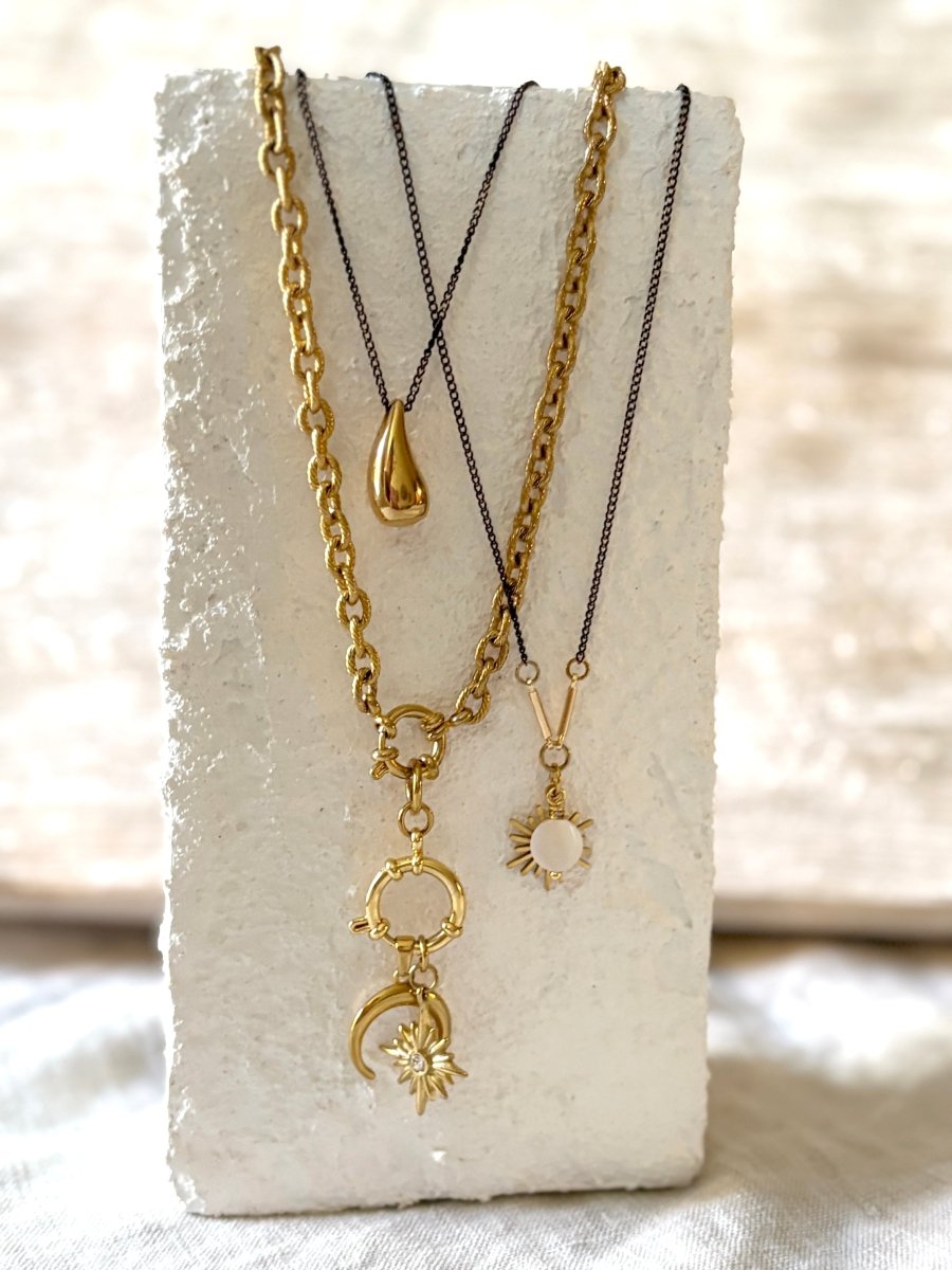 NK - 679 | 2 Black Star & Moon Necklace - Sunday Girl by Amy DiLamarraNecklace