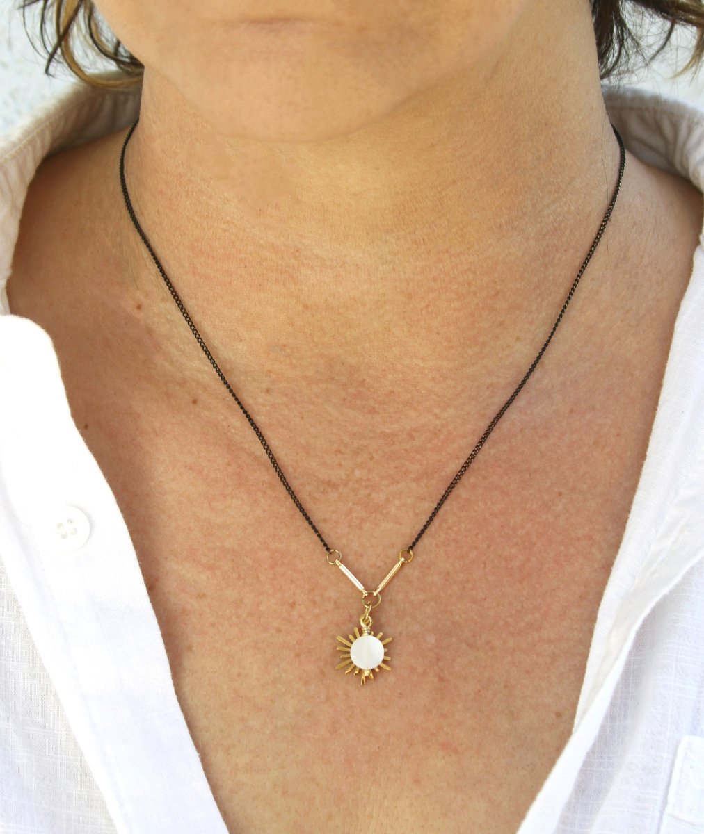 NK - 679 | 2 Black Star & Moon Necklace - Sunday Girl by Amy DiLamarraNecklace