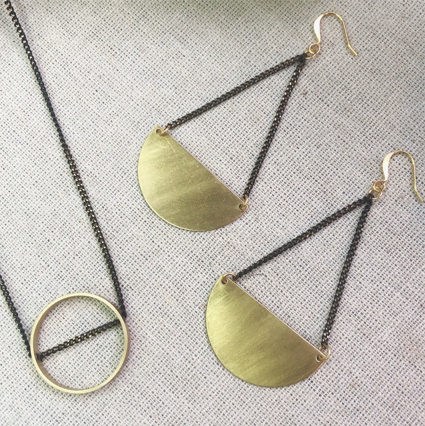 2 Tone Intersected Circle Necklace - Sunday Girl by Amy DiLamarraNecklace