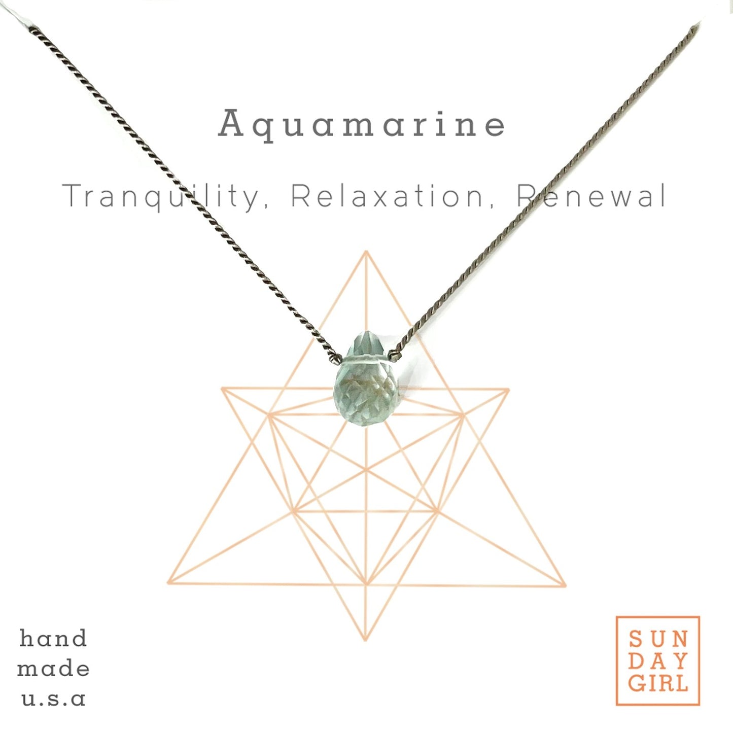 Crystal Intention Necklace - Aquamarine - Sunday Girl by Amy DiLamarraNecklace