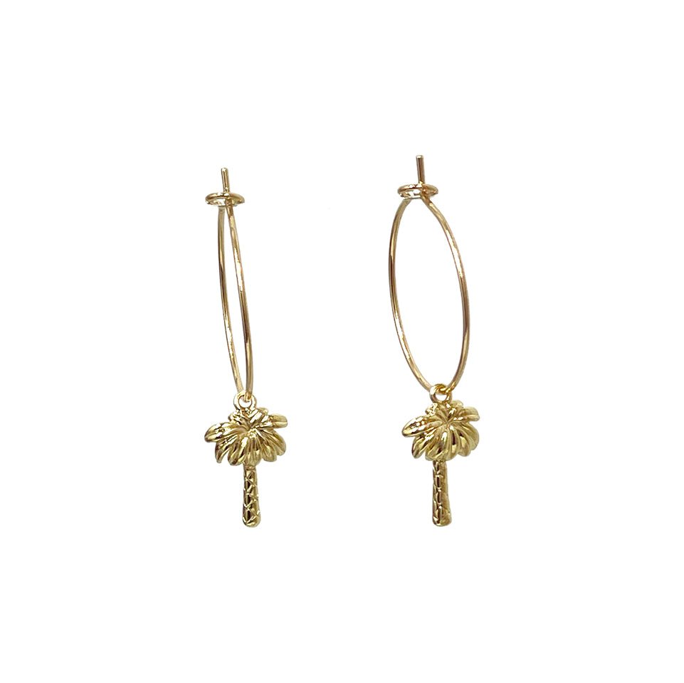 Mini Palm Tree Hoop Earrings - Sunday Girl by Amy DiLamarraEarrings