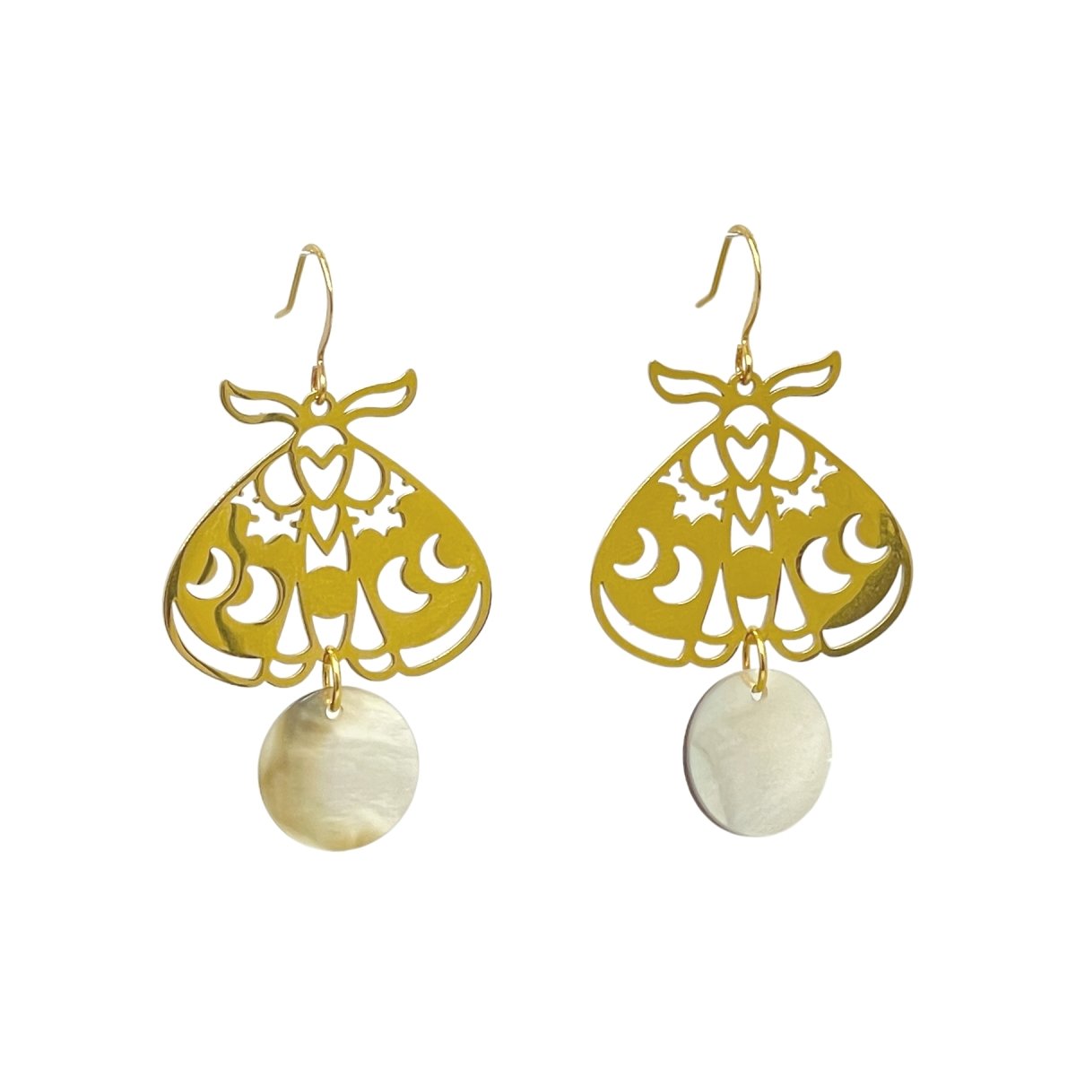 Moon Moth/ Butterfly Shell Earrings - Sunday Girl by Amy DiLamarra