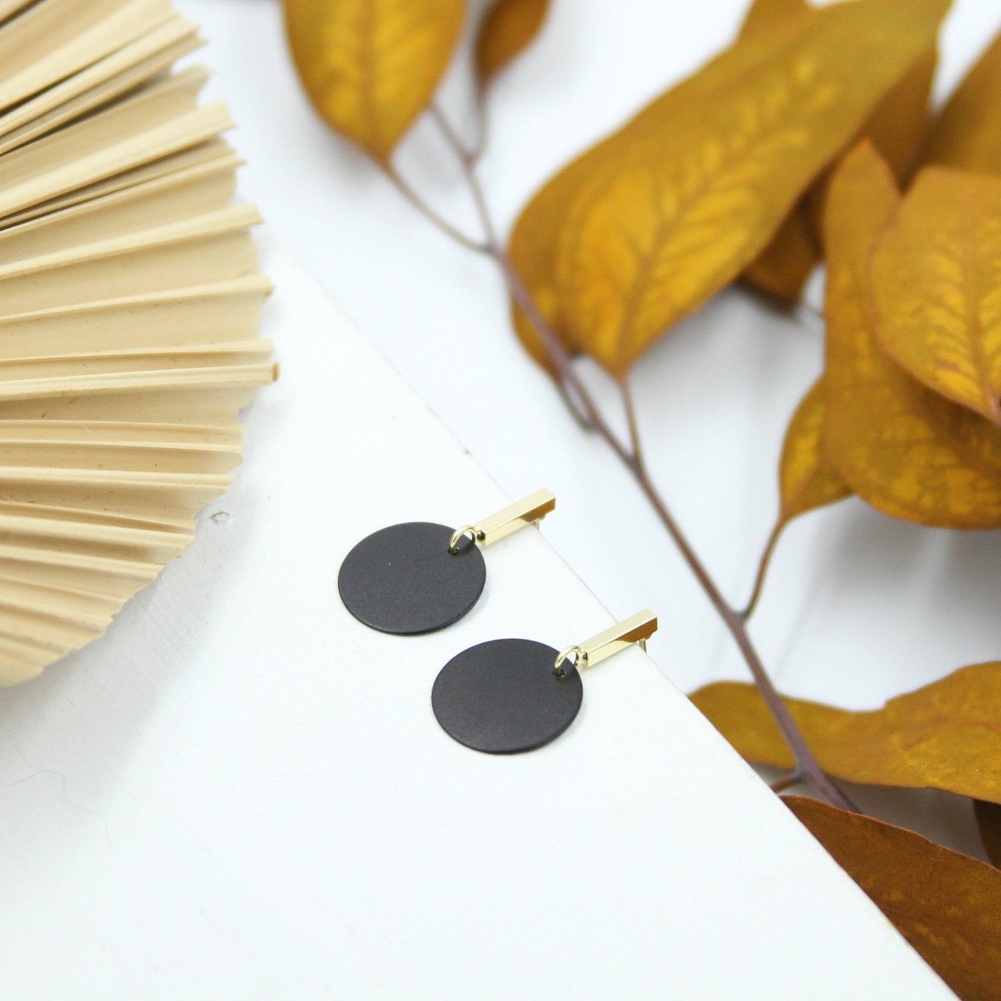 Ona Minimalist Geo Earrings Black - Sunday Girl by Amy DiLamarraEarrings