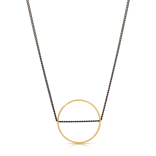 2 Tone Intersected Circle Necklace - Sunday Girl by Amy DiLamarraNecklace