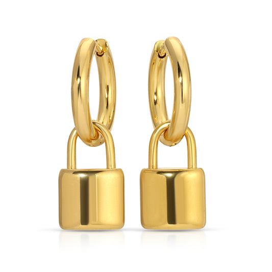 ER-472 | Padlock Chubby Hoop Earrings