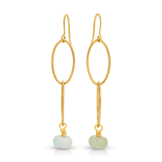 Amazonite Link Dangle Earrings