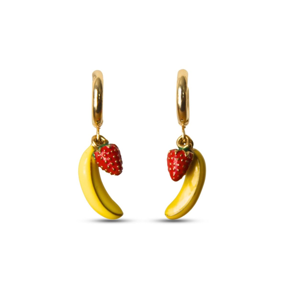 Banana Strawberry Smoothie Earrings - Sunday Girl by Amy DiLamarra