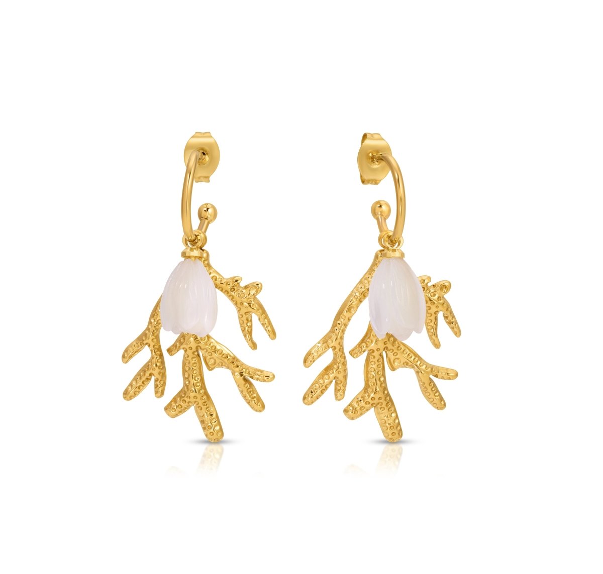 Coral Flower Earrings - Sunday Girl by Amy DiLamarraEarrings