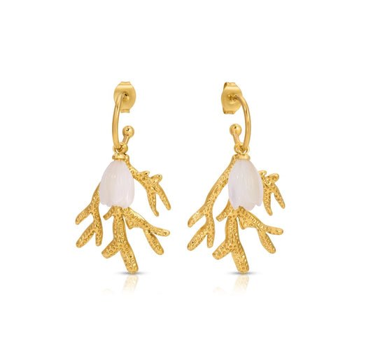 Coral Flower Earrings - Sunday Girl by Amy DiLamarraEarrings