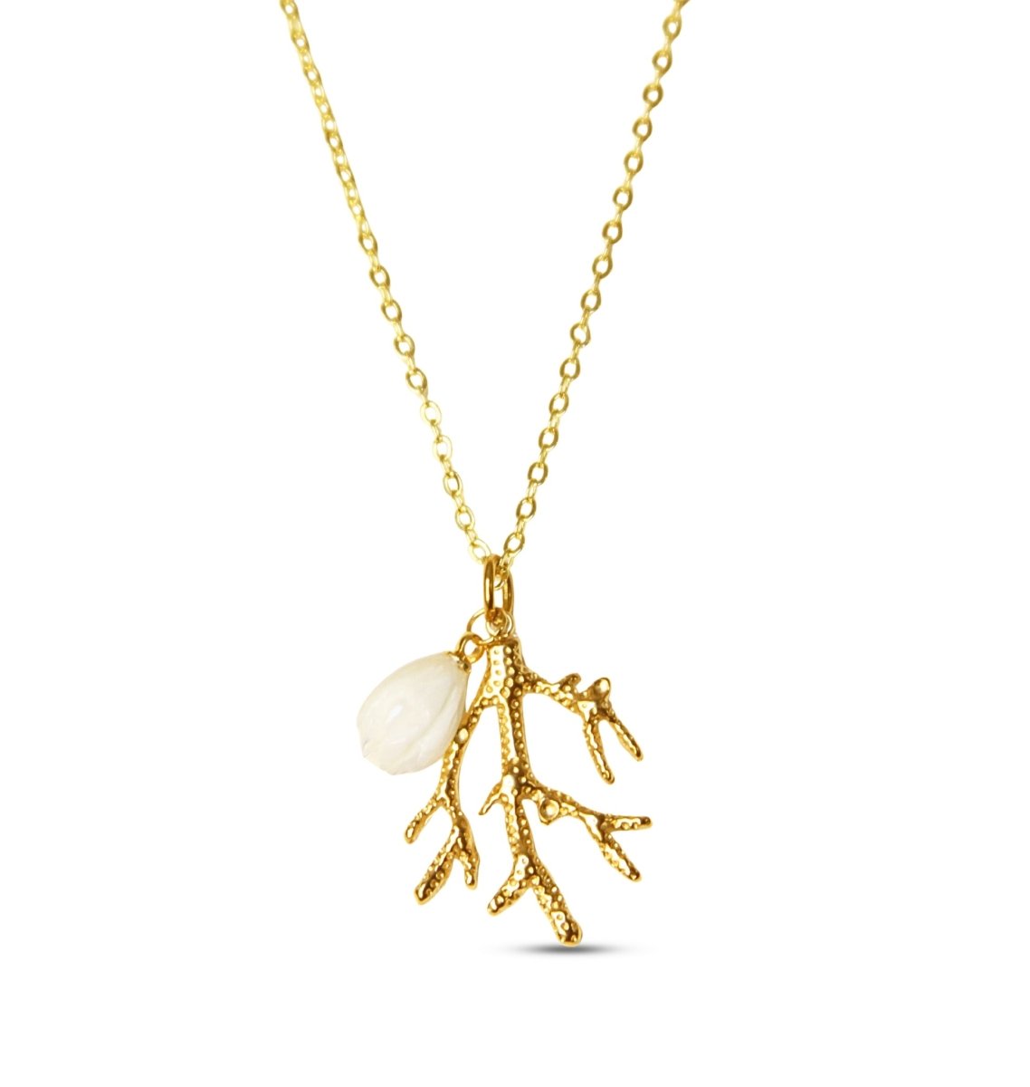 Coral Flower Necklace - Sunday Girl by Amy DiLamarraNecklace