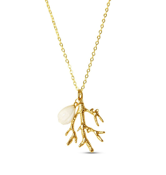 Coral Flower Necklace - Sunday Girl by Amy DiLamarraNecklace