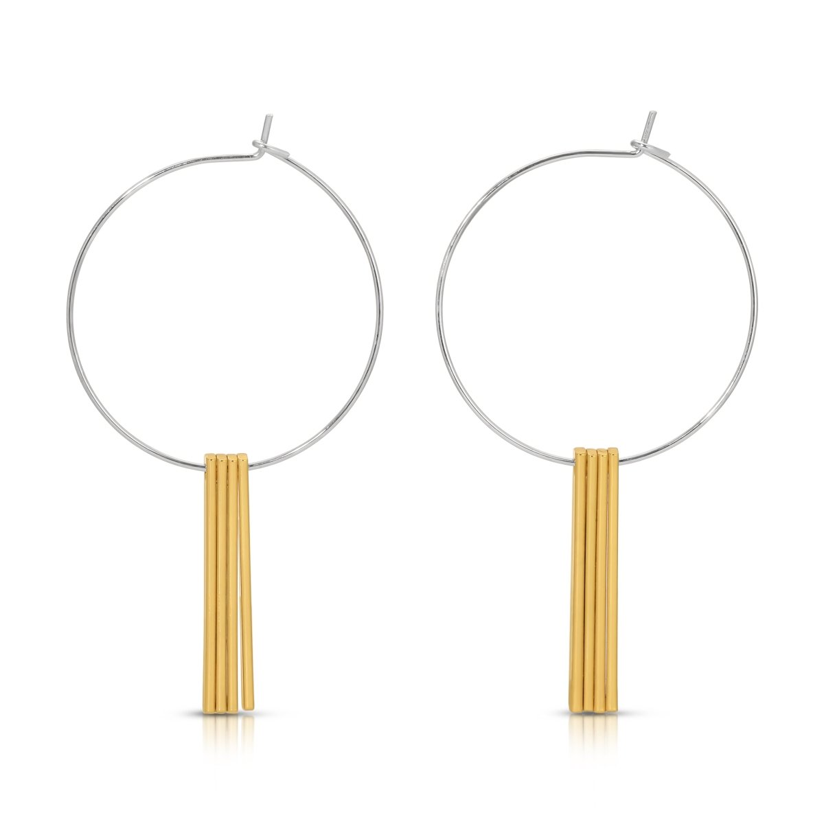 ER - 315 - SG | Drifter Hoops in 2 tone silver/gold - Sunday Girl by Amy DiLamarraEarrings
