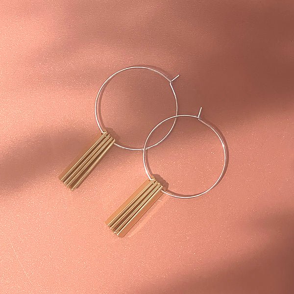 ER - 315 - SG | Drifter Hoops in 2 tone silver/gold - Sunday Girl by Amy DiLamarraEarrings