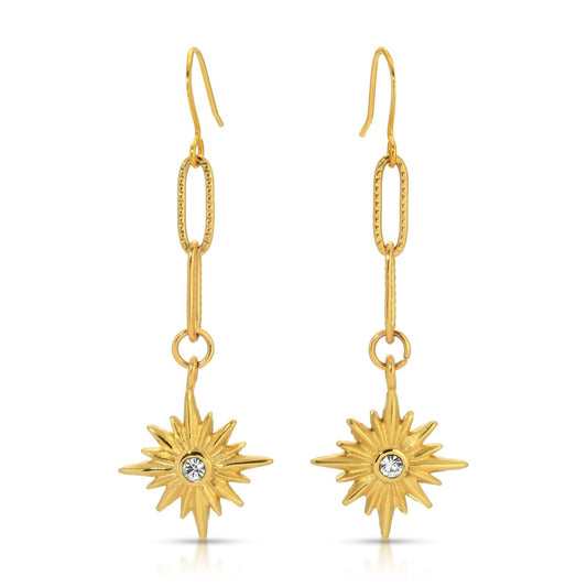 ER - 672 | Big Star Chain Dangle Earrings - Sunday Girl by Amy DiLamarraEarrings