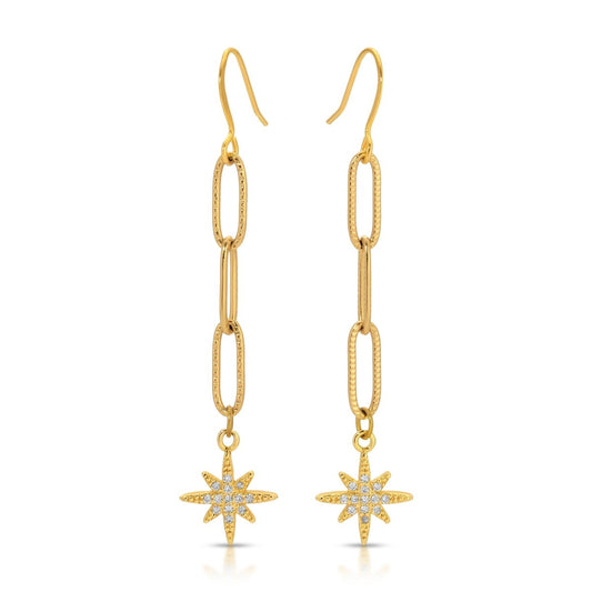 ER - 674 | Mini Pave Star Dangle Earrings - Sunday Girl by Amy DiLamarraEarrings