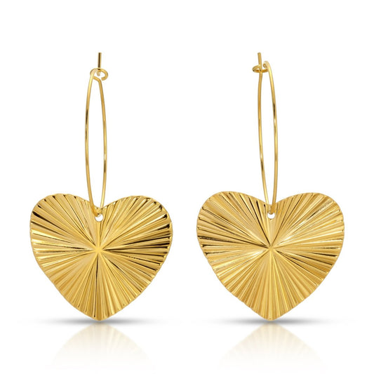 ER - 684 | Large Radiant Heart Hoop Earrings - Sunday Girl by Amy DiLamarraEarrings