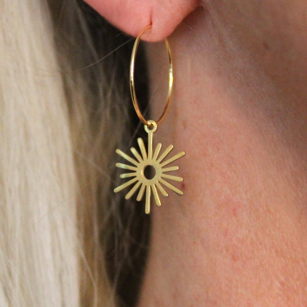 ER - 687 | | Bright Star Hoop - Sunday Girl by Amy DiLamarraEarrings