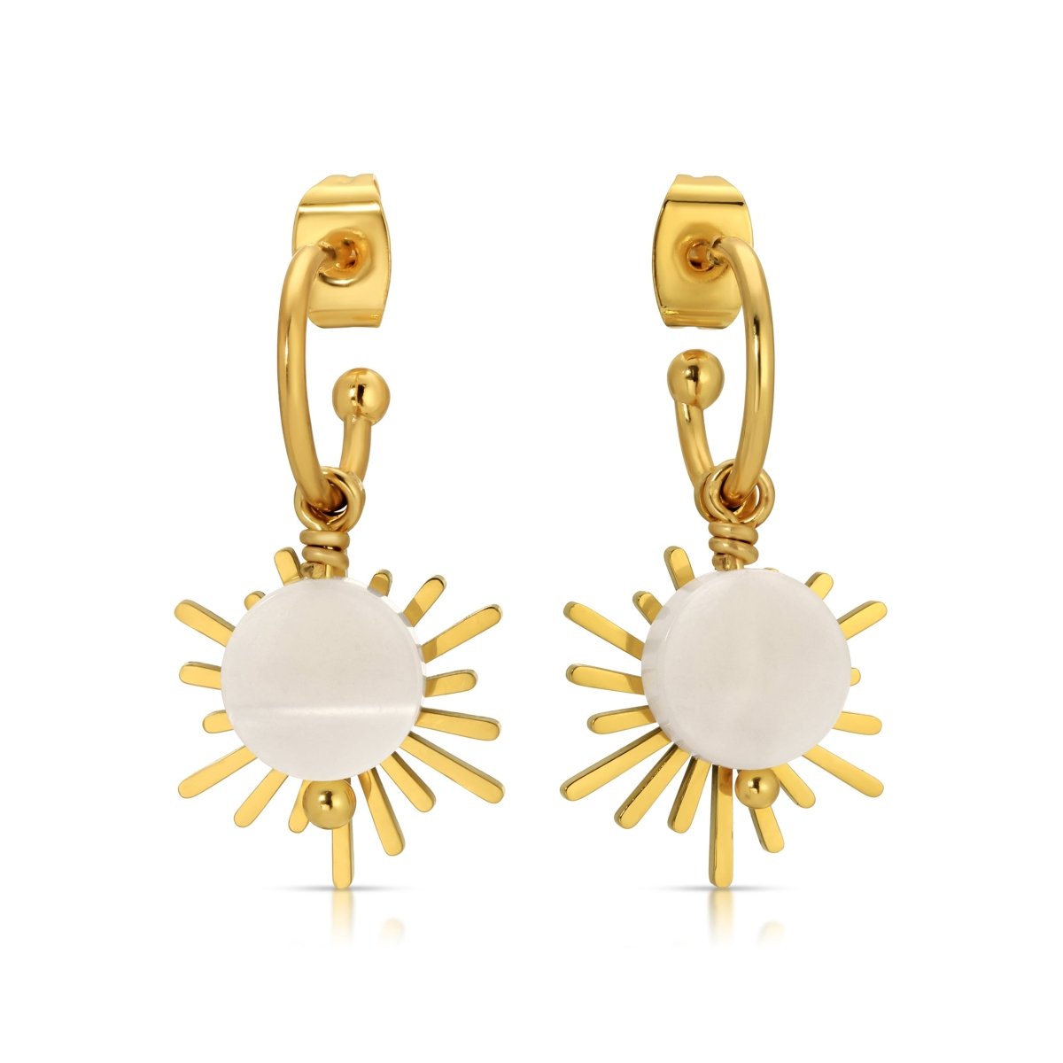 ER - 688 | Bright Star & Moon Post Hoops - Sunday Girl by Amy DiLamarraEarrings
