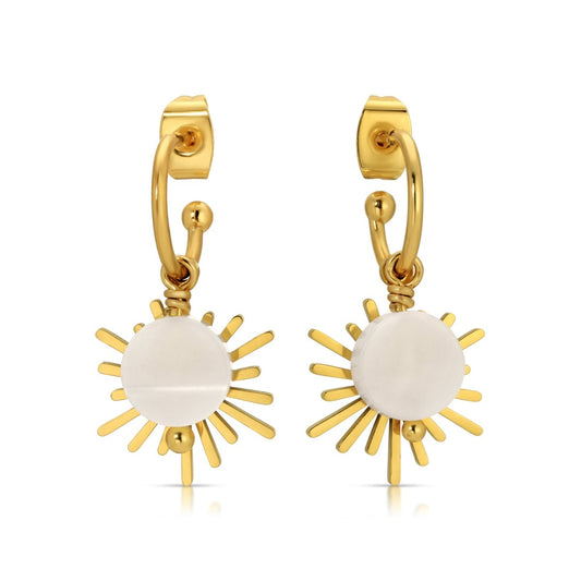 ER - 688 | Bright Star & Moon Post Hoops - Sunday Girl by Amy DiLamarraEarrings