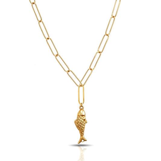 Fish paperclip chain Necklace - Sunday Girl by Amy DiLamarraNecklace