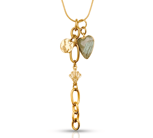 Heart Chain Mix Y-Necklace - Sunday Girl by Amy DiLamarraNecklaces