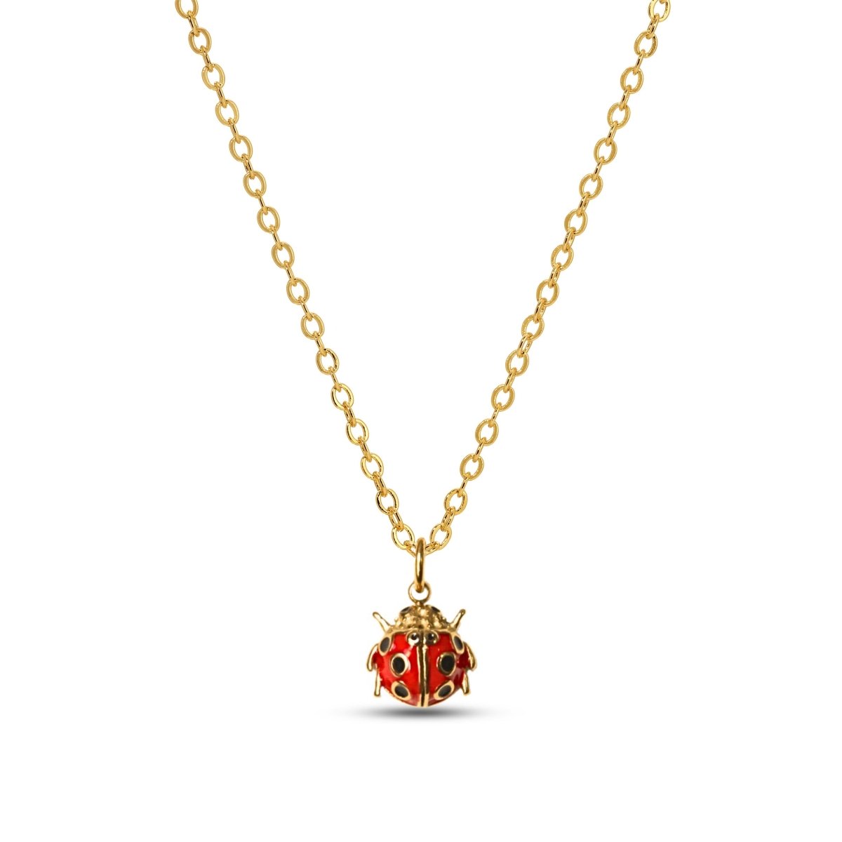 Ladybug Picnic Enamel Charm Necklace - Sunday Girl by Amy DiLamarraNecklace