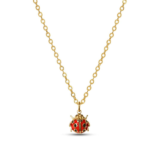 Ladybug Picnic Enamel Charm Necklace - Sunday Girl by Amy DiLamarraNecklace