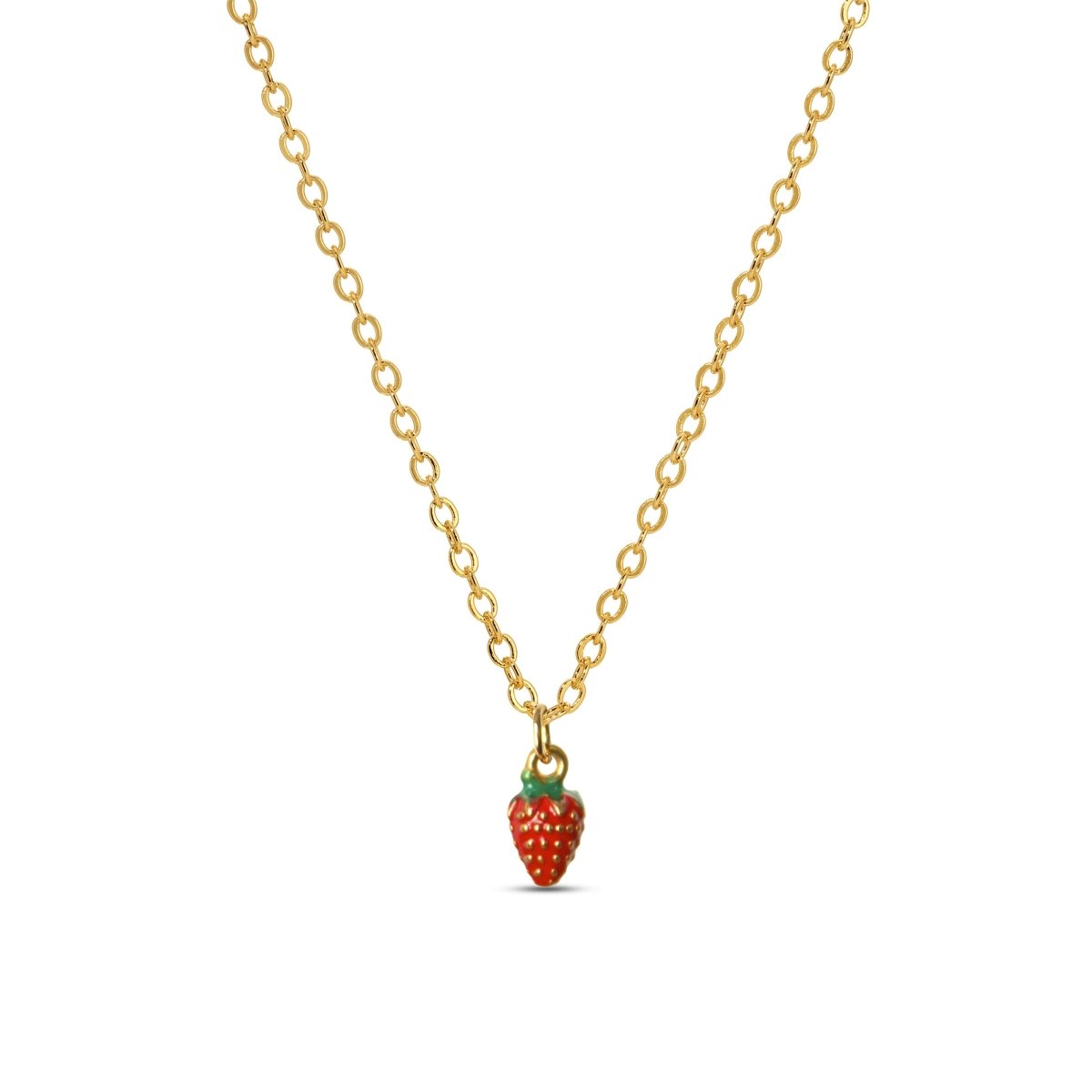 Mini Strawberry Charm Necklace - Sunday Girl by Amy DiLamarraNecklace